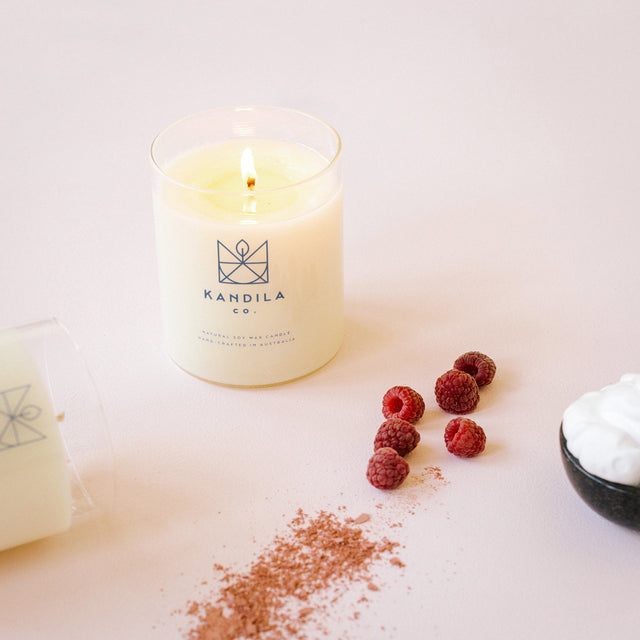 Kandila Company Raspberry and Cream Natural Vegan Soy Candle Melbourne Australia