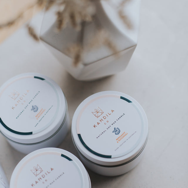 Kandila Company Bergamot and Patchouli Natural Vegan Soy Candle Melbourne Australia