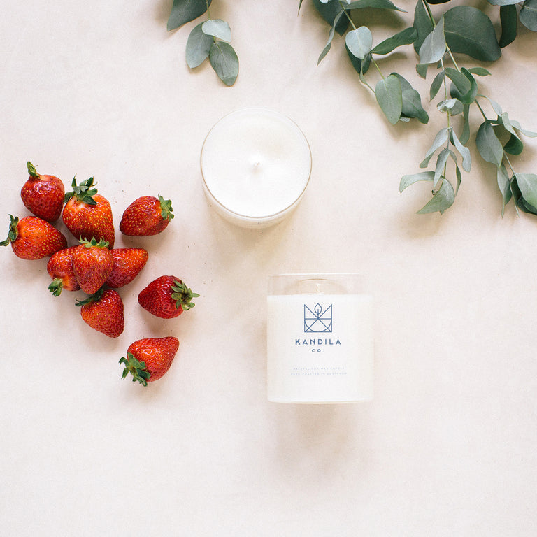 Kandila Co. Strawberry & Champagne Soy Wax Candle Melbourne Australia