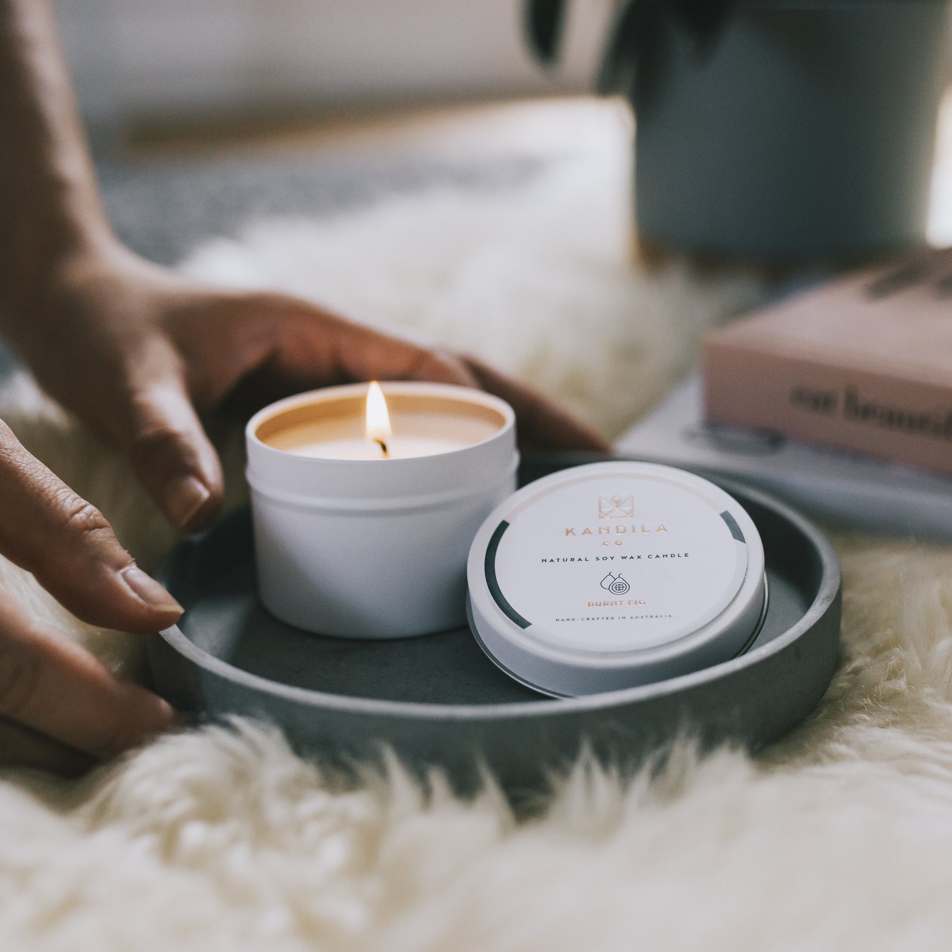 Kandila Company Burnt Fig Vegan Travel Natural Soy Candle Melbourne Australia
